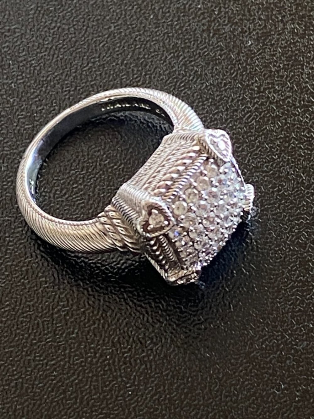 Judith Ripka Sterling Silver CZ Statement Ring 925 Size 8 - Picture 4 of 7